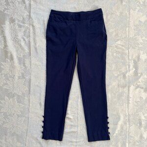 CHICO'S So Slimming Brigette Slim Ankle Casual Pants Blue Slacks Size 4R